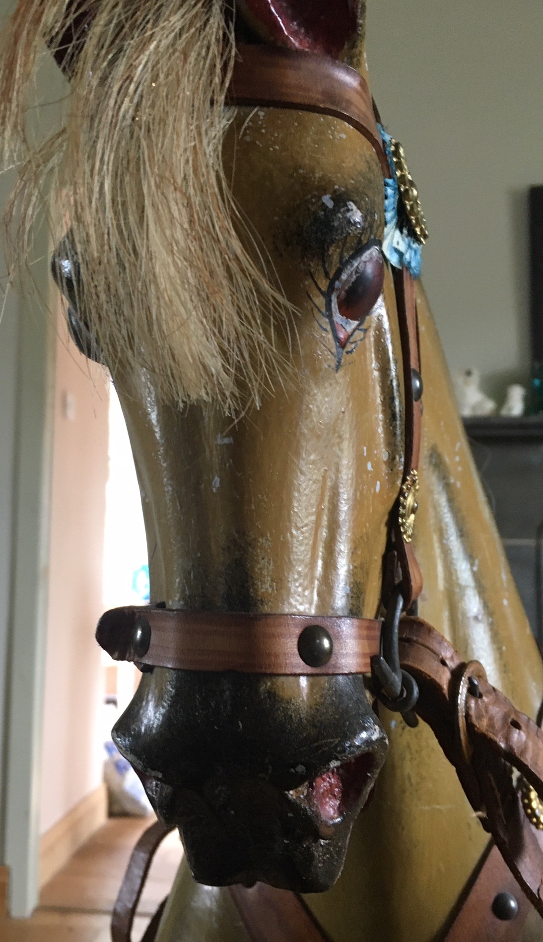 F H Ayres attributed Antique Rocking Horse with stamped 1880 patent - Stand 50" long - height 39.5" - Image 25 of 28