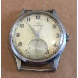 Vintage World War 11 Stainless Steel Omega A.M.O. GLO 2/8/45 Watch -33mm case - working.