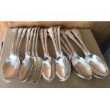 Garrard&Co Ltd Lot of 18 Solid Silver Spoons - 8" (205mm) long - weight approx 1970 grams.