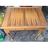 Vintage Table Chess and Backgammon Set c1960x with full Wooden Chess Set.