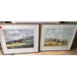 Elizabeth Mace pair of Watercolours of Oast Houses - actual watercolours 20" x 16 1/2".