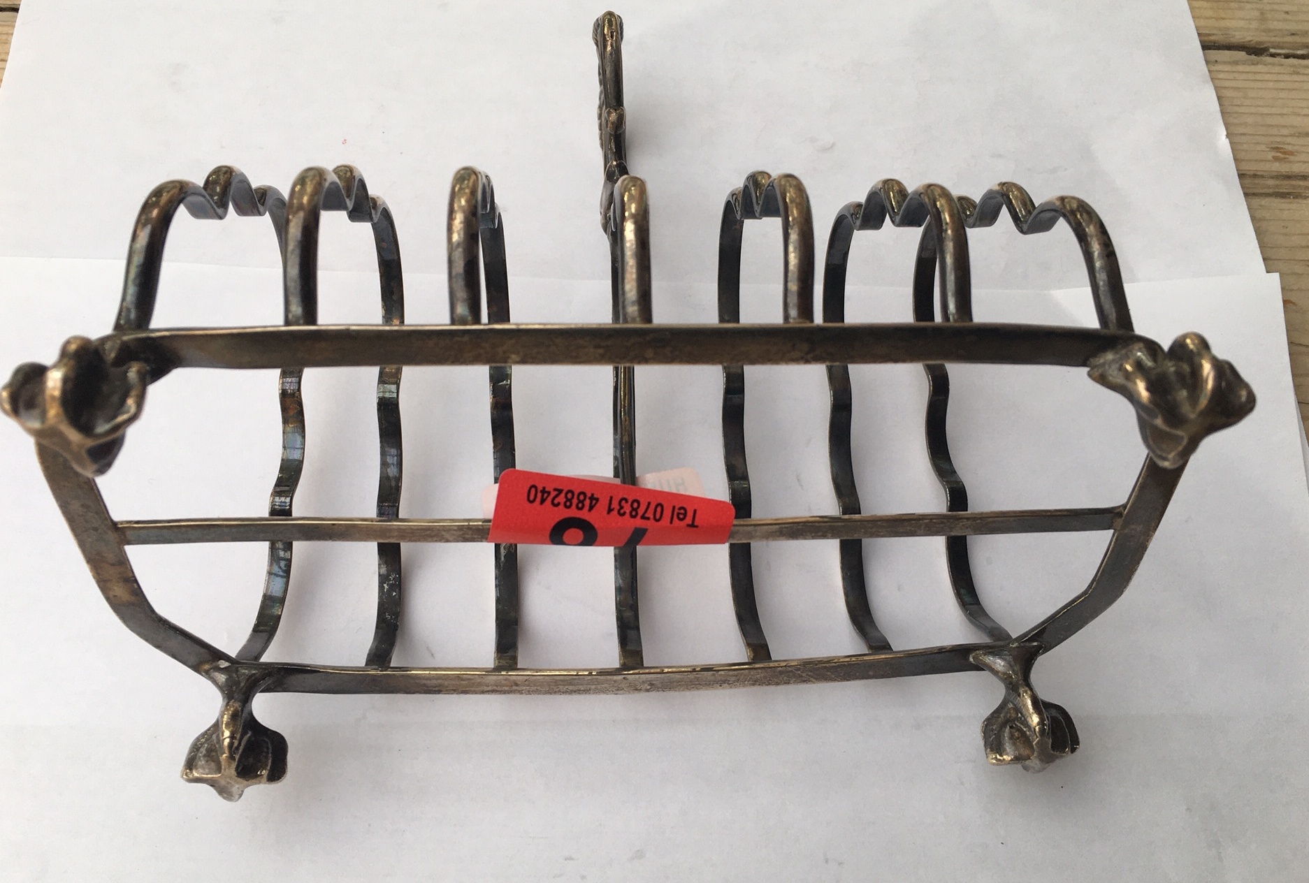 Antique Victorian 6 Slice Silver Toast Rack - 7" long and 6 1/2" tall - 312 grams. - Image 5 of 5