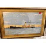 Watercolour ( J Walker) on Board Picture of a Buckie Boat "Faithful BK.246" - 60.5cm x 37.3cm.