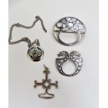 Lot of vintage Ola Gorie sterling silver jewellery, all marked ‘OMG’ and with Edinburgh Hallmarks