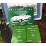 Pair of Jaguar Parts Catalogues - Reproduction Jaguar Sign and Ltd Edition Print.