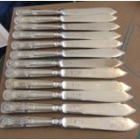 Garrard&Co Ltd Silver Fish Knives (set of 12) - 8.4" - weight 780 grams.