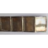 Vintage Miniature Silver Folding Travelling Photo Frame -7 1/4" x 2 5/8" open - 94 grams.