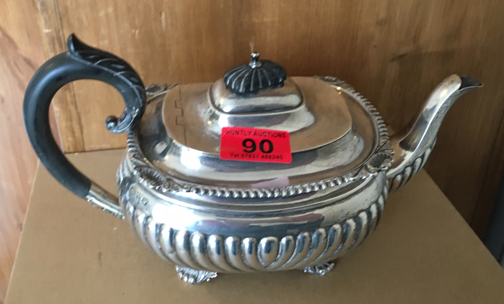 Antique Silver Teapot -11" x 6 1/4" - 690 grams.