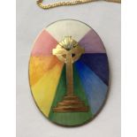 Vintage Order of the Cross 15ct Gold and Enamel Religious Cross Pendant/Brooch - 47mm x 35mm - 10.1g