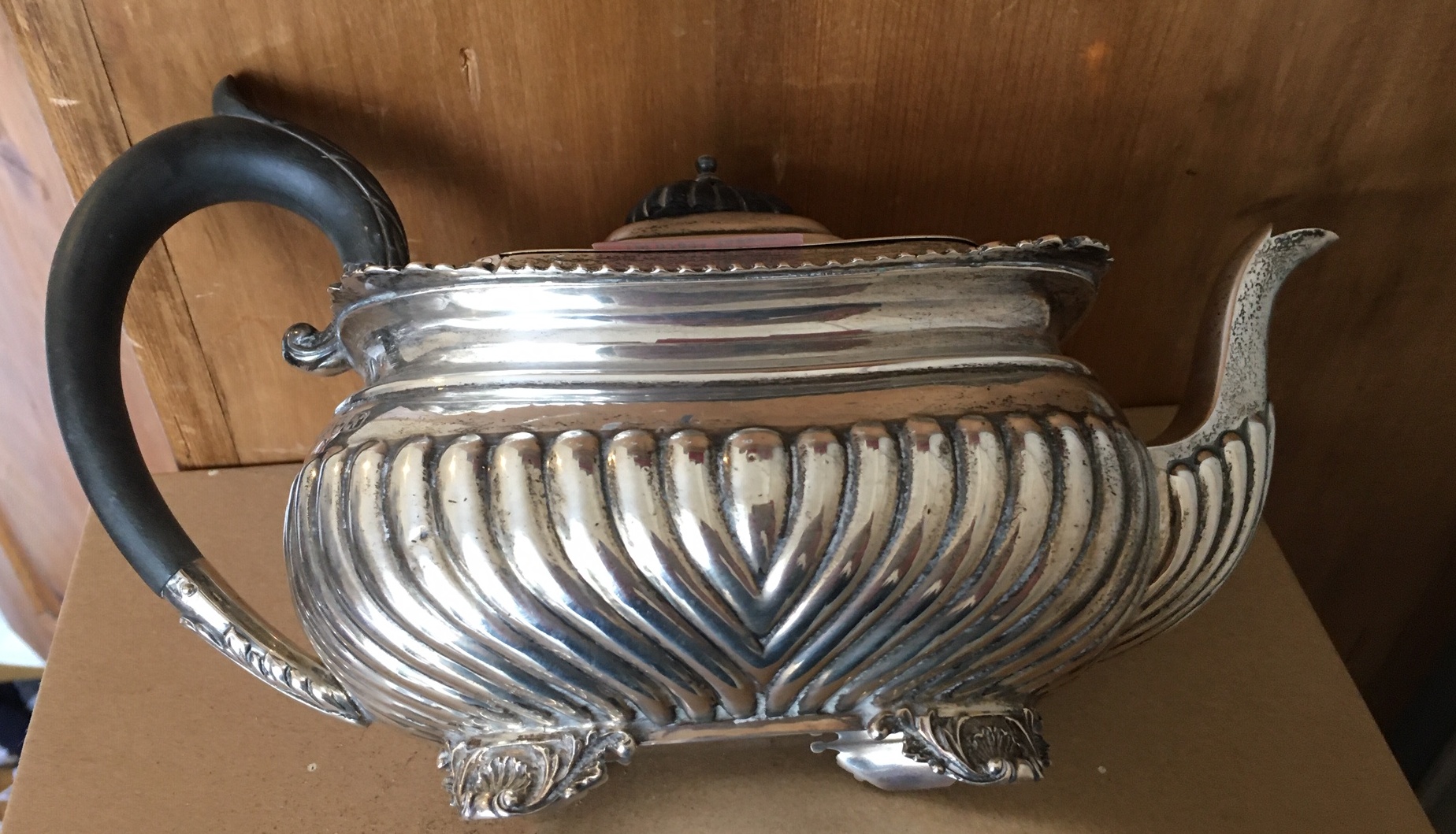 Antique Silver Teapot -11" x 6 1/4" - 690 grams. - Image 5 of 5