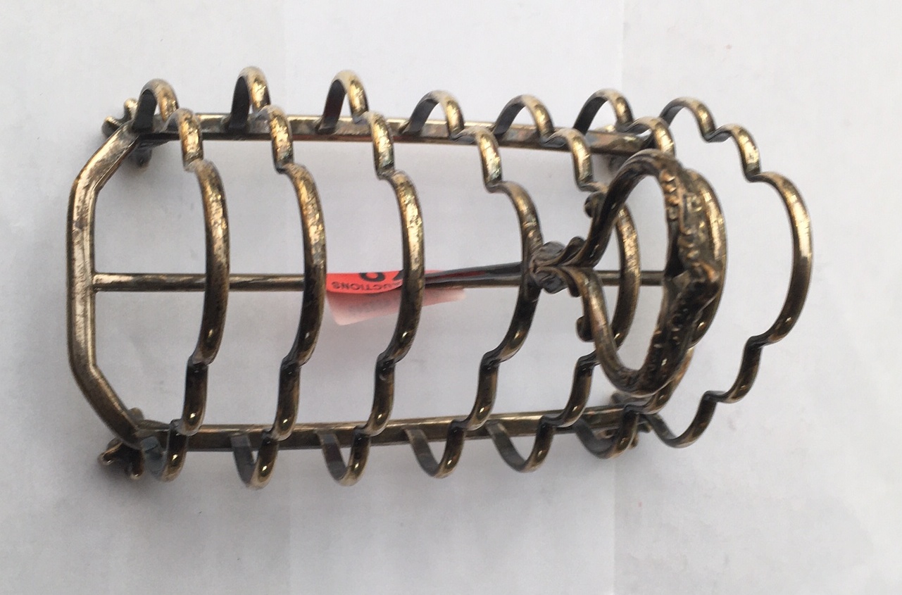 Antique Victorian 6 Slice Silver Toast Rack - 7" long and 6 1/2" tall - 312 grams. - Image 3 of 5