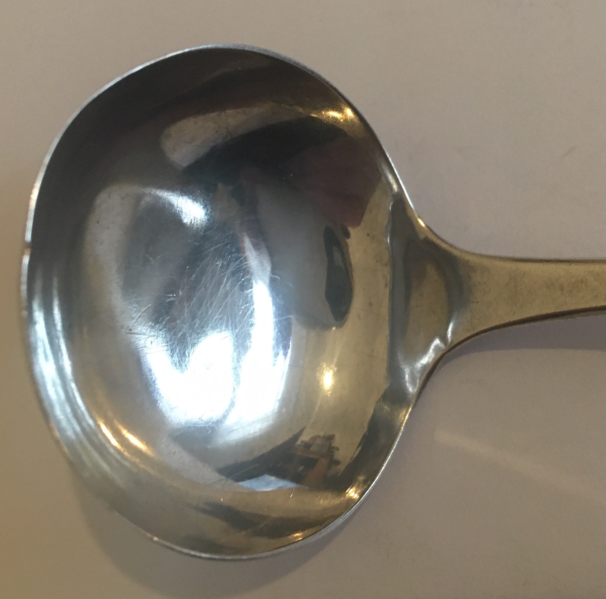 Lot of 2 Georgian Edinburgh Hallmarked Silver Toddy Ladles - 6" long (26g) and 5 7/8" (29g) - Image 6 of 8