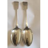 Pair of Irish Silver Tablespoons Dublin 1851 by Neill - 9" long 169 grams.