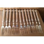 Garrard&Co Ltd Silver Kings Pattern Forks Lot of 12 - 7 3/8" long - weight 729 grams.