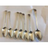 Lot of 6 late18th Century John Leslie Aberdeen Silver Teaspoons and John Leslie Masking Spoon