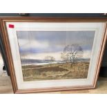 Donald M Shearer signed Watercolour - Highland Scene - actual watercolour 25 3/4" x 20".