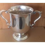 Vintage Silver Loving Cup - 6.3" tall - 8 1/2" wide- 395 grams - M Hall&Co Sheffield 1922.