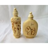 Lot of 2 Antique Ivory Snuff Bottles.