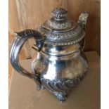 George 1V London 1825 Silver Coffee Pot by Rebecca Emes&Edward Barnard - 770 grams.