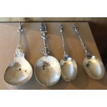 Lot of European Silver Spoon plus 3 Apostle Type Spoons.