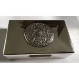 Vintage Silver Cigarette Box with Celtic Knot Embossed Lid - 5 7/8" x 3 3/4" x 1 5/8".