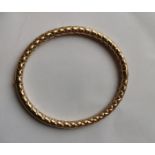 Vintage 9ct Gold Bangle - internal 63mm x 54mm - external 70mmx 62mm - 12.0 grams totla weight.