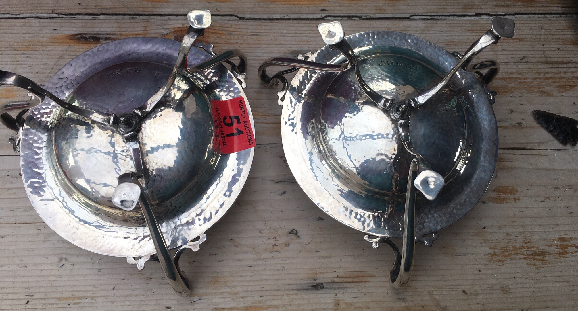 Antique Pair of Art&Crafts Silver Comport Dishes with Glasgow Hallmarks for 1905 - 655grams. - Image 6 of 7