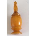 Antique Amber Scent Bottle - 67mm tall - base - 20mm diameter.