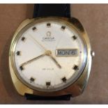 Vintage Gold Plate/Stainless Steel Omega Automatic De Ville - case 36mm x 33mm - working.