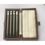 Vintage Boxed Set of Silver Bridge Propelling Pencils - 3 3/4"long.