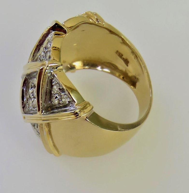 14K yellow gold diamond set ring, 8.3g , Size N - Image 5 of 6