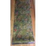 Vintage Roll of Wallpaper with Indian Scene of People and Elephants - 53.5cm - 62mm diameter roll.