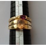 Lot of 2 x 9ct Gold Gem Set Rings UK size U 1/2 one 3.5 grams the other 2.1 grams.