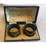 Vintage Boxed Pair of Cloisonne Dragon Napkin Rings - 46mm diameter.