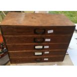Vintage 5 Drawer Cabinet of Watch Glasses, Crowns, Watch Parts etc.