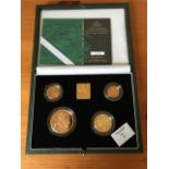 The UK 2001 gold proof four coin sovereign collection from the Royal Mint