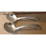 Garrard&Co Ltd King Pattern Solid Silver Pair of Small Ladles - 6.5" long - 145grams weight.