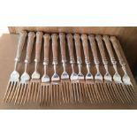 Garrard&Co Ltd Silver Kings Pattern Forks Lot of 12 - 6 5/8" long - weight 470 grams.