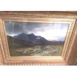 W Beattie Brown Oil Painting under Glass - Glen Fannich - Ross-Shire - actual Oil 171/2" x 11 3/4".
