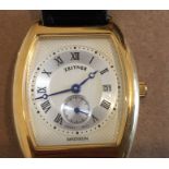 Zeitner Madison Gold Plated/Stainless Steel Watch case 33mm x 29mm working.