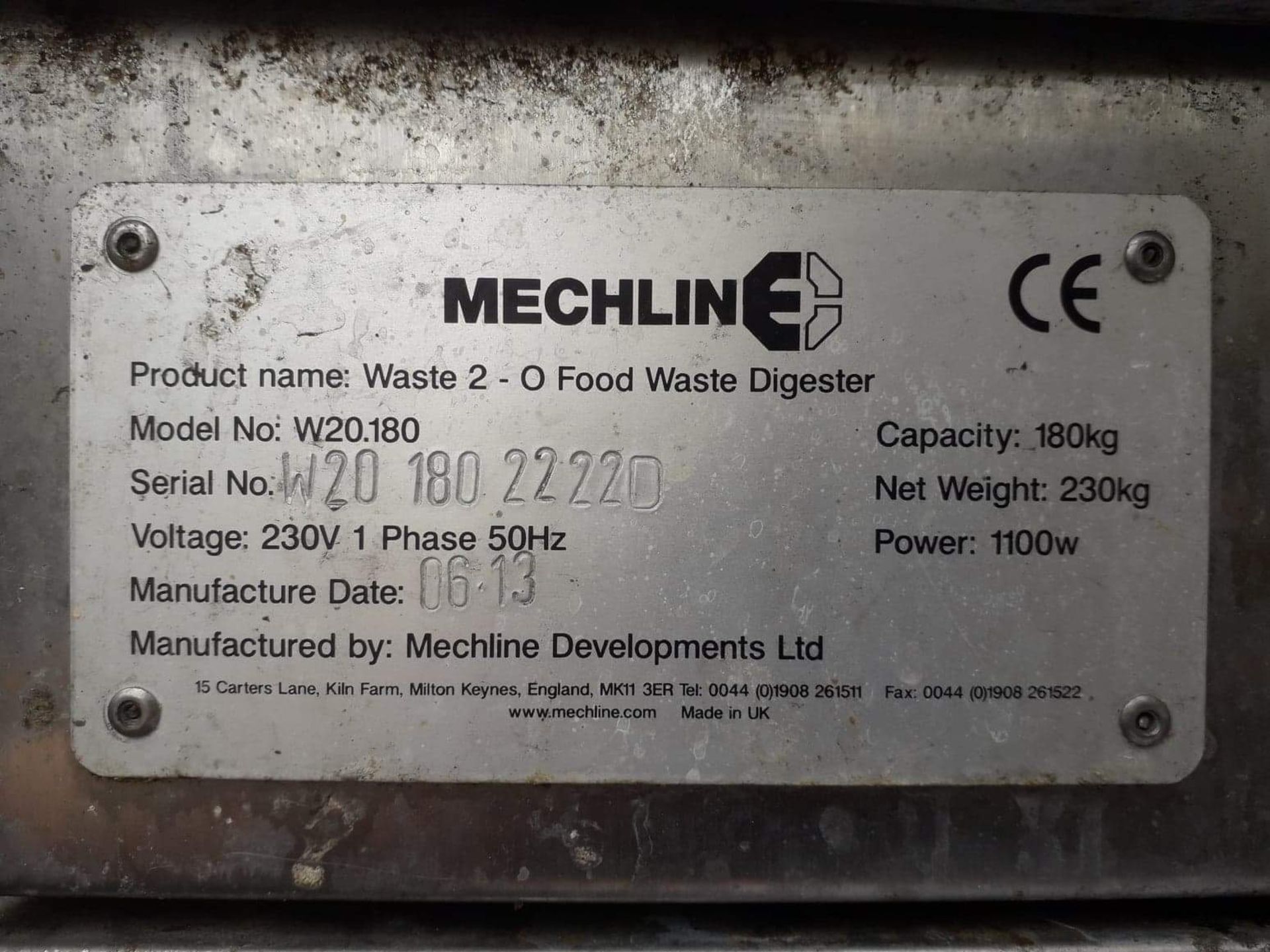 Mechline Waste 2 O Food waste digesters x 3 2013 2 in serviceable order 1 for parts or repair - Image 4 of 4