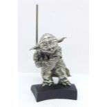 A Royal Selanger pewter figure of Yoda, Star Wars, boxed