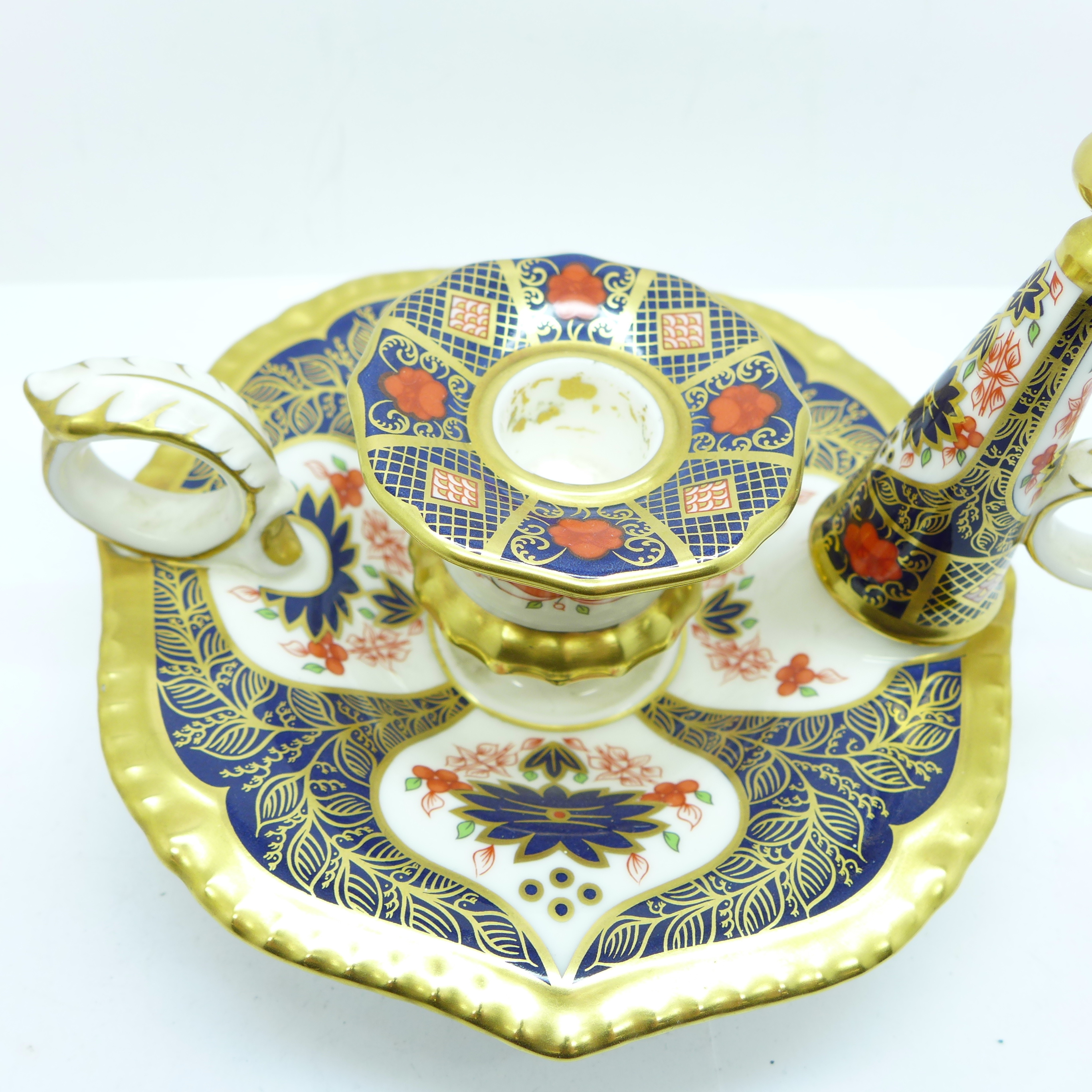 A Royal Crown Derby Old Imari pattern candlestick and snuffer, boxed - Image 2 of 4