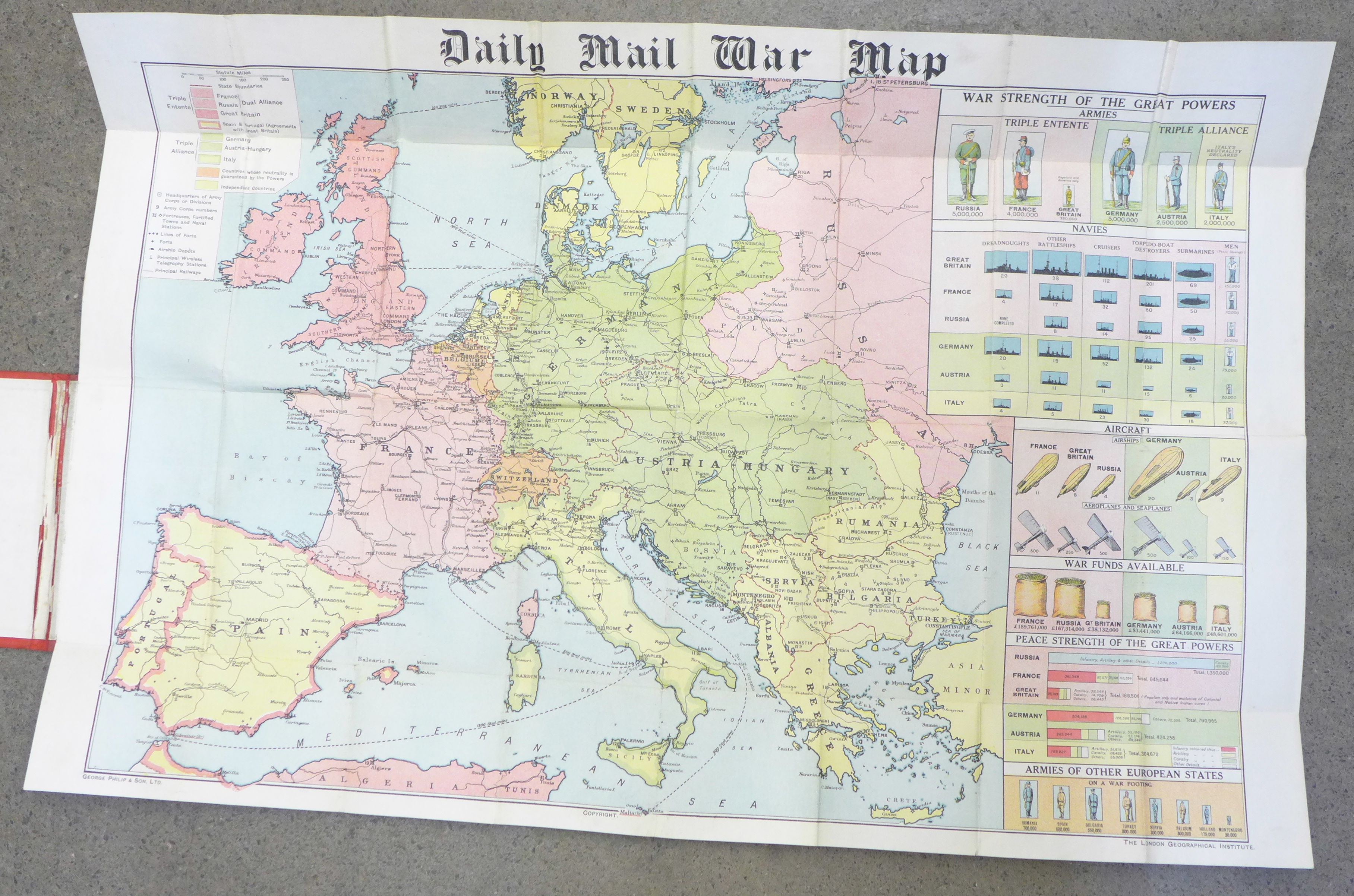 A Daily Mail War Map, The London Geographical Institute, Geroge Philip & Son Ltd. - Image 2 of 5