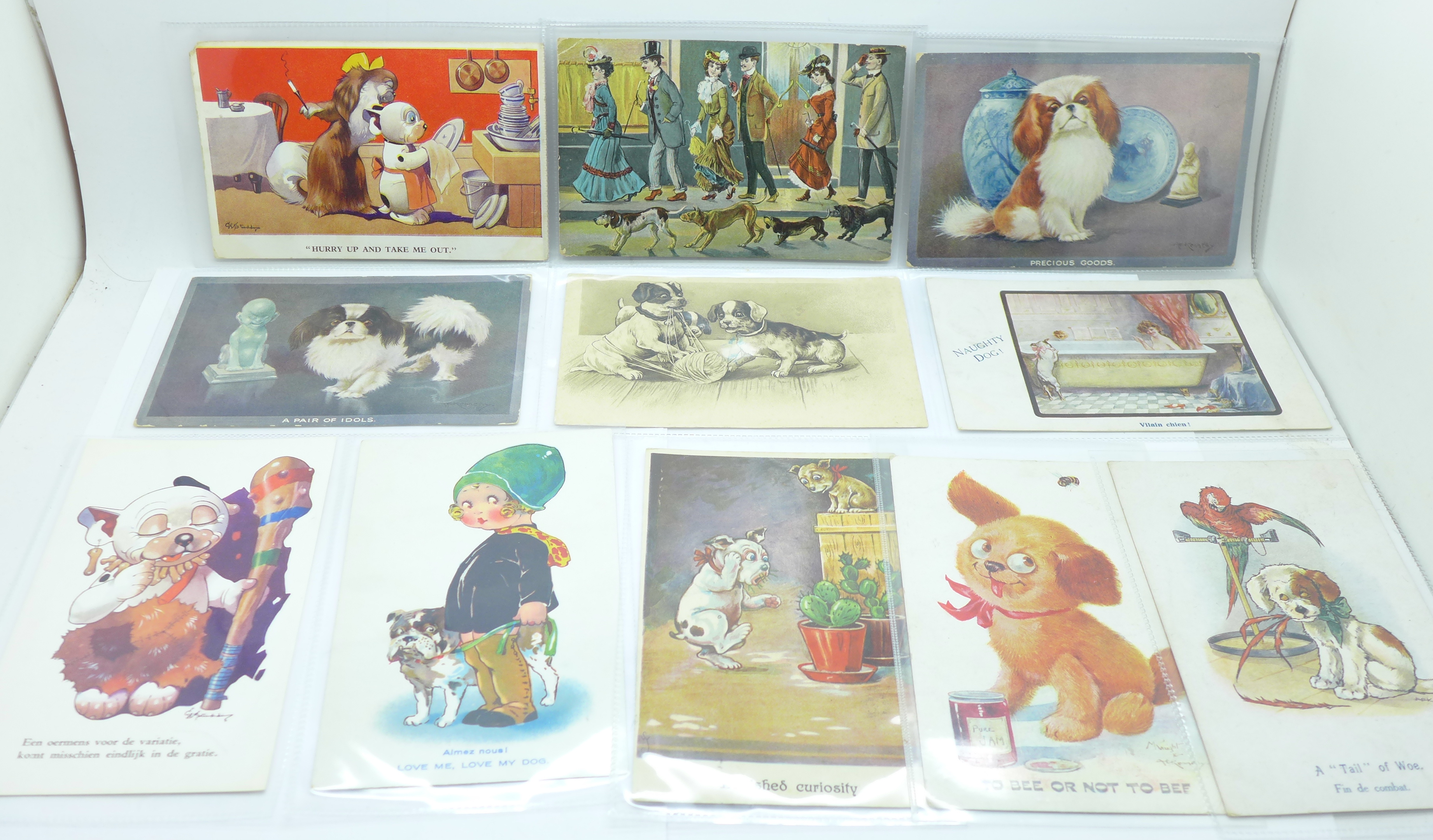 Approximately 40 dog themed postcards, some Bonzo