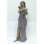 A tall Lladro figure, Gentle Embrace, 47cm, boxed