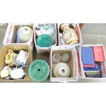 Six boxes of mixed china, glass, books, etc.