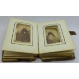 A small album of Victorian cartes de visite, album a/f