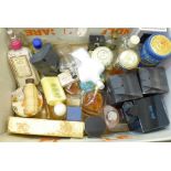A collection of perfumes and soaps including Burberry, Joop and Yardley, etc.