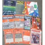 A collection of Nottingham Forest football programmes including 1960's and Cup Finals